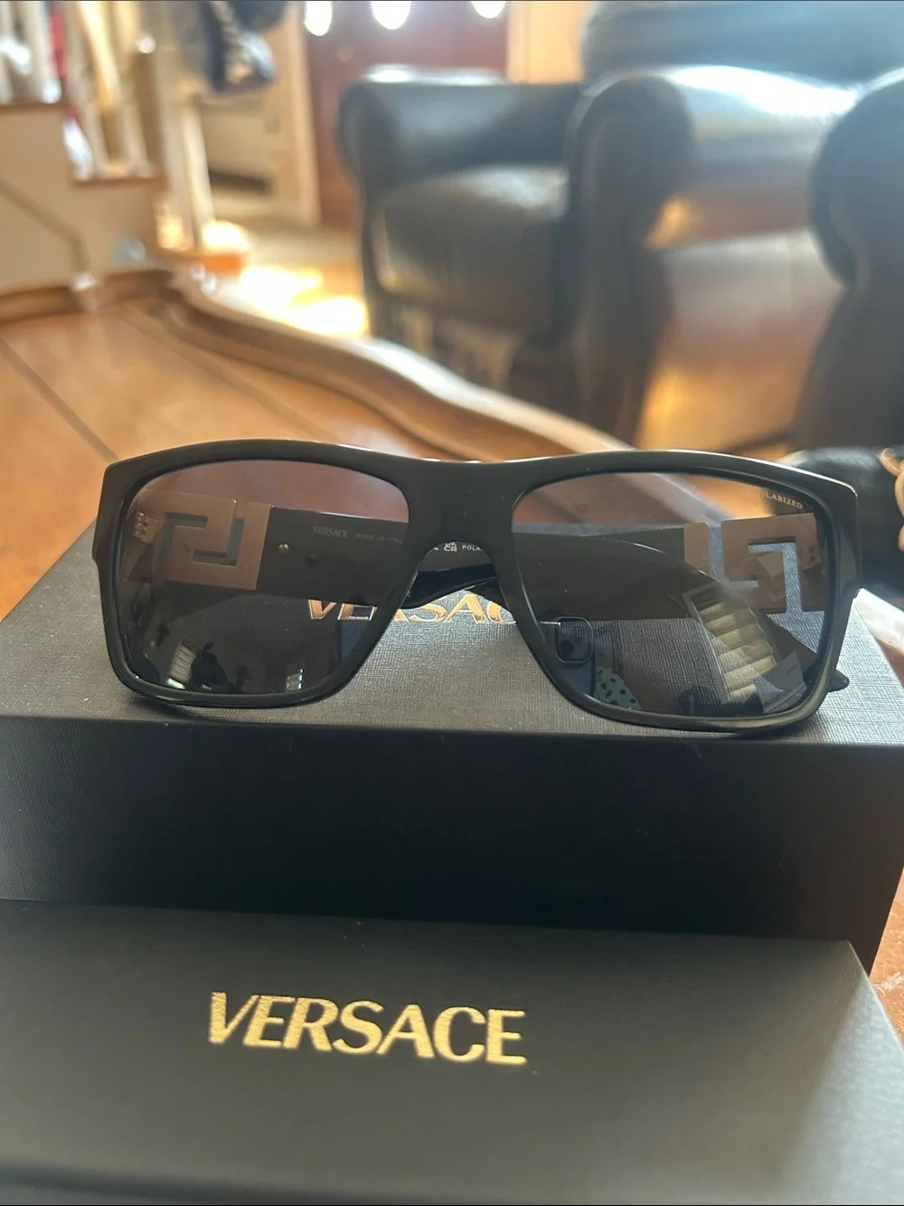 Versace Women’s Black Sunglasses with Dark Gradient Lenses